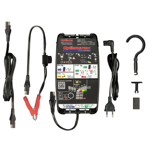 Tecmate OptiMate PRO1 DUO 12V 10A Battery Charge-Tester/Power Supply (TM-650US)