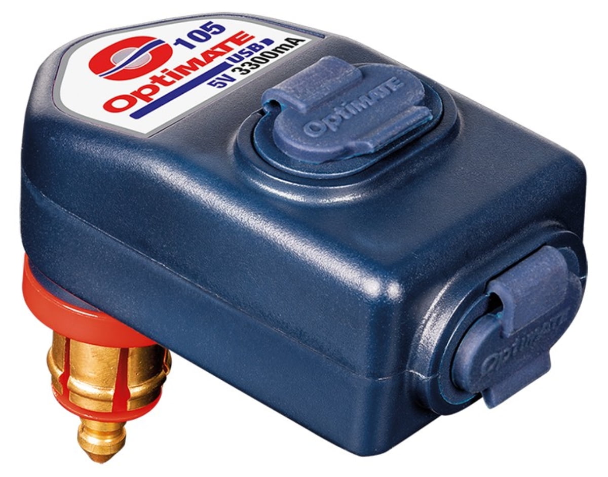 Tecmate OptiMate Smart 3300mA Dual Output USB Charger w/Bike Plug (O-105V2)