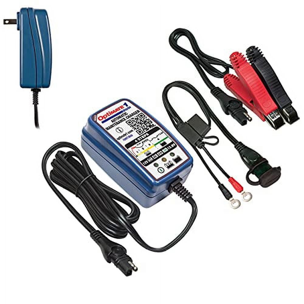 Tecmate Optimate 1 VoltMATIC, TM-401a, Bronze Series: 4-Step 6V / 12V (0.6A), Battery Charger \u0026 maintainer,Blue