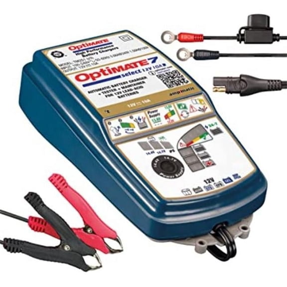 Tecmate Optimate TCMTM-251V3 Optimate 7 Select V3 9 Step Battery Saving Tester & Maintainer with 2 Charges & Power Supply, Gold