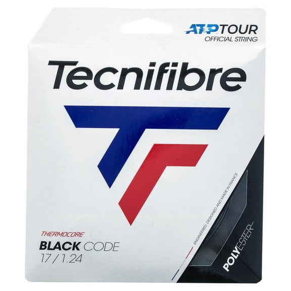 Tecnifibre Black Code 17g Strings (  XL Black  )