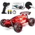 thumbnail image 1 of Tecnock RC Cars for Kids, 1:18 Scale Remote Control Car with LED Lights, 2.4GHz All-Terrain RC Trucks, Rechargeable Battery for 50-Min Play, Gifts Toy, 1 of 8