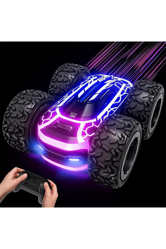 Remote Control Car with Lights, 2.4GHz Stunt RC Cars for Kids, 360Rotating Double Sided Off-Road vehicle, Toys Gifts for Boys and Girls