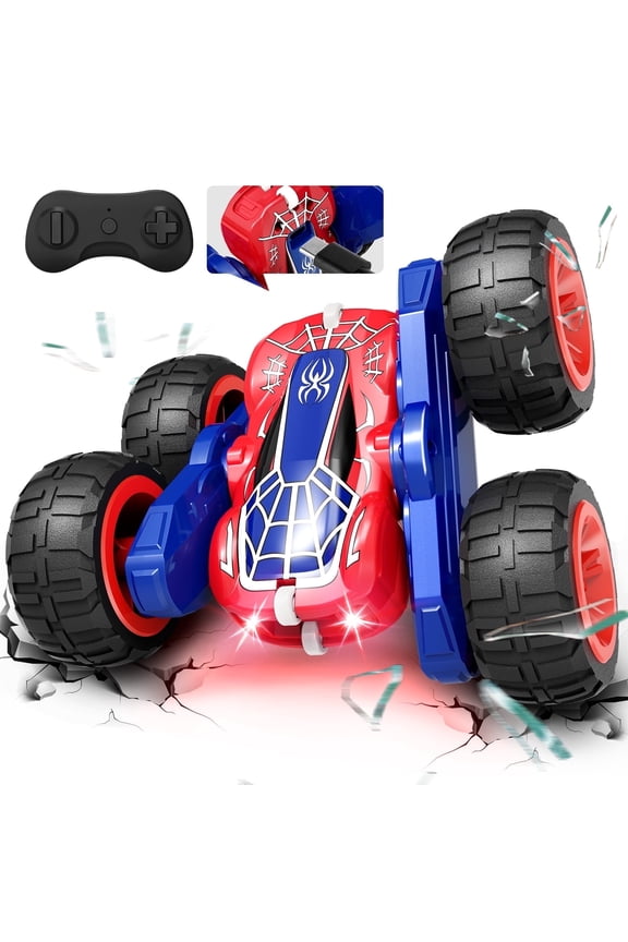 Spider Remote Control Car, 2.4GHz RC Cars with USB-C Easy Charging, 4WD Double Sided 360° Rotates & Flips RC Stunt Car, Toys Gift for Boys and Girls Ages 6-8, 8-12