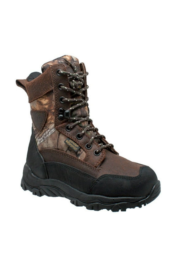 Kids Boys Realtree Camo Leather Hunting Boots 2 M