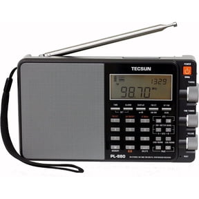 Tecsun PL880 Battery SSB Portable Shortwave Radio with Antenna, Gray