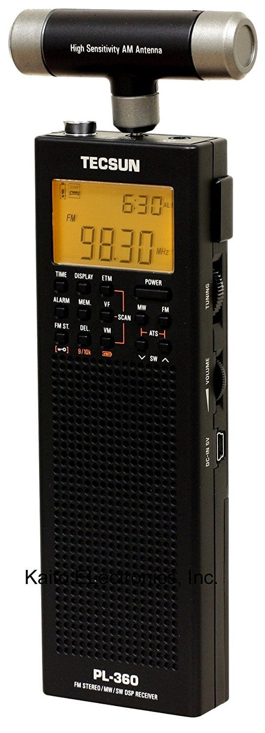 Tecsun Portable AM/FM Radios, Black, PL360BLK - image 1 of 4