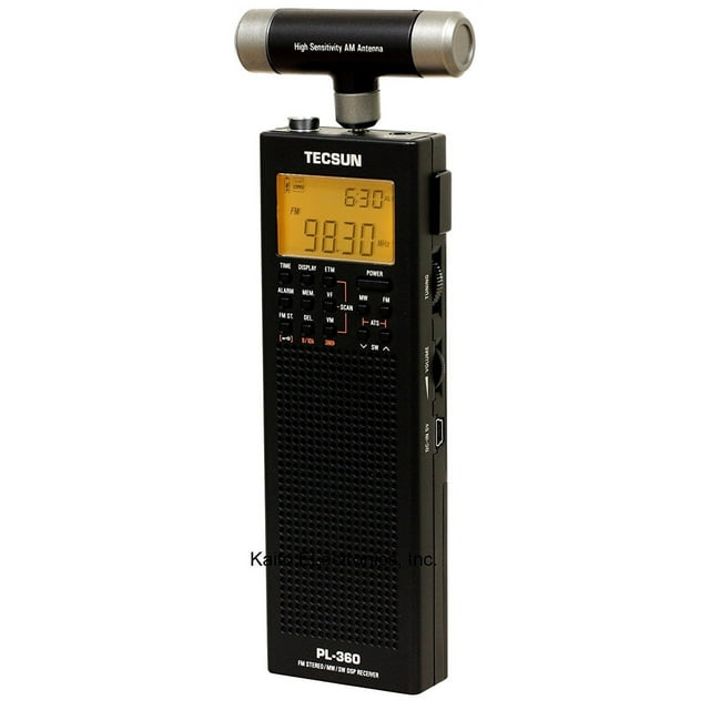 Tecsun Portable AM/FM Radios, Black, PL360BLK
