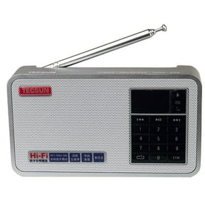Tecsun X3 High Definition Speaker with Aluminum Case and built in FM radio and MP3 Player - Silver