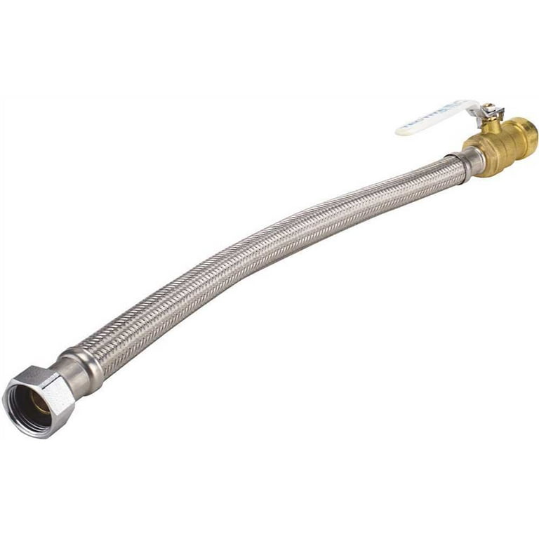 3/4 in. Push-To-Connect x 3/4 in. Female Pipe Thread x 15 in. Braided Stainless Steel Water Heater Connector 3/4 in. Push-To-Connect x 3/4 in. Female Pipe Thread x 15 in. Braided Stainless Steel Water Heater Connector