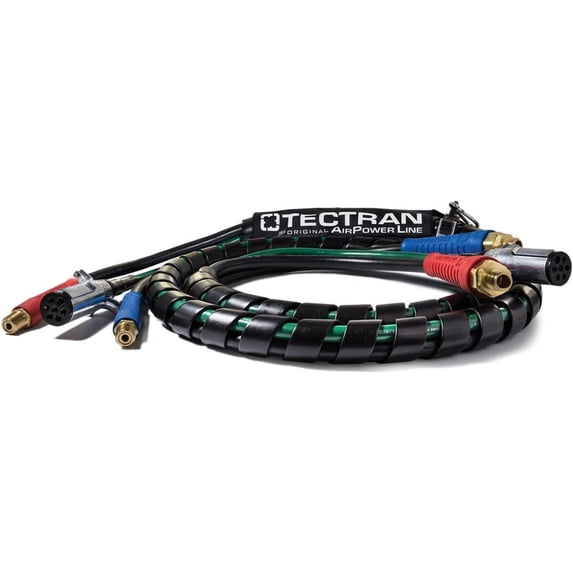 Tectran 169157 3-in-1 Premium APL AirPower Line Set | Flexible Grips | Tractor-Trailer Hook-Up Line | 1/2" NPT Fittings | 15' Length