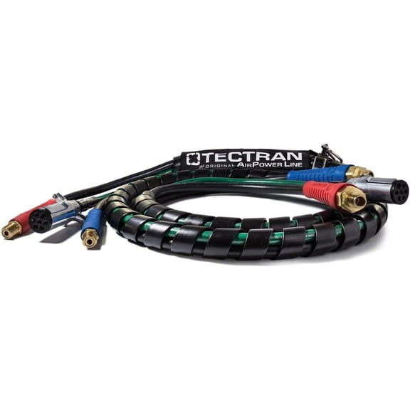 Tectran 169157 3-in-1 Premium APL AirPower Line Set | Flexible Grips | Tractor-Trailer Hook-Up Line | 1/2" NPT Fittings | 15' Length