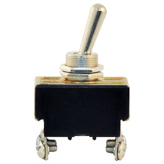 Tectran 19-1025 Toggle Switch, Double Pole, Single Throw, DPST, Chrome, 11/16" Knob Length