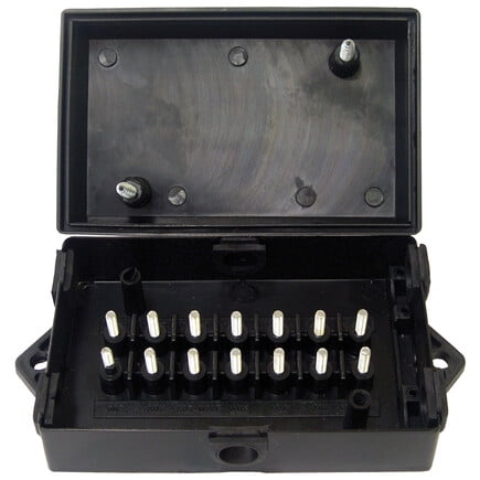 Tectran 667-1440 Junction Box Black, Plastic, 14 Way, 14 Terminals