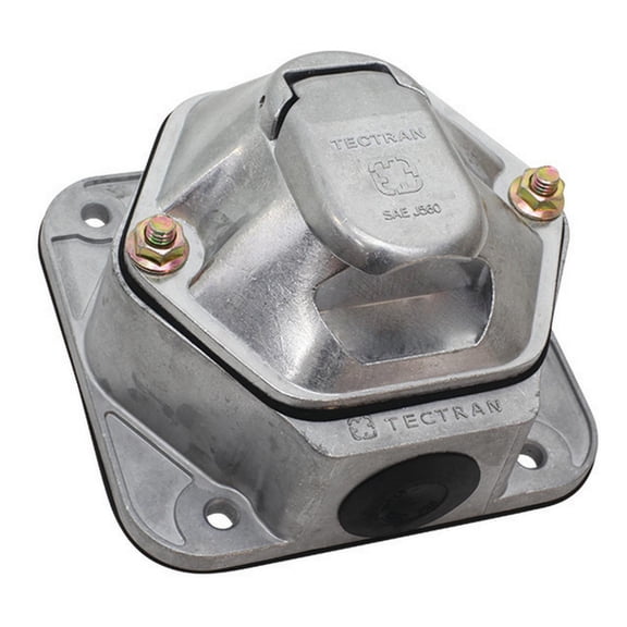 Tectran 670-7220 7 Way Socket (with Circuit Breaker, Split Pin, 20 Breaker Amperage)
