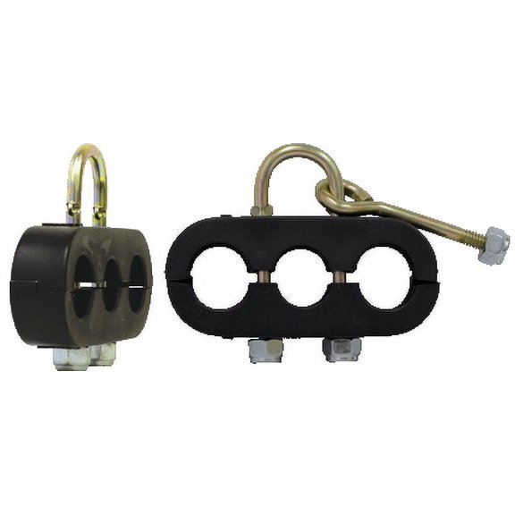 Tectran 94-0001 Clamp Air/Power Line (3 Hole, 1 U Bolt & 1 Eye-Bolt, Dual Air/1 Power Line, Pack of 5)