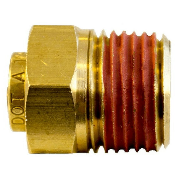 Tectran PL1368-8D Brass D.O.T. Push Lock Fitting Male Connector for Nylon Tube Size, 1/2" Pipe Thread, Pack of 5