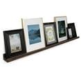 thumbnail image 1 of Ted 52" Long Narrow Wall Mount Wood Picture Ledge Photo Frame Display Floating Shelf for Living Room, Office, Kitchen, Bedroom, Bathroom Décor Storage - Burnt Brown, 1 of 9