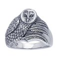 thumbnail image 1 of Ted Andrews Barn Owl 925 Sterling Silver Ring Fine Jewelry Wise Animal Totem, 1 of 3