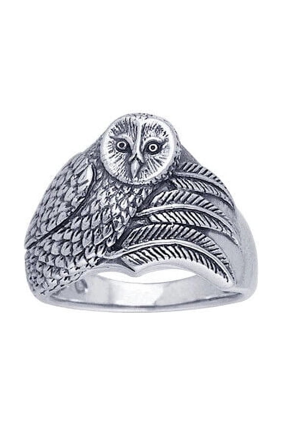 Ted Andrews Barn Owl 925 Sterling Silver Ring Fine Jewelry Wise Animal Totem