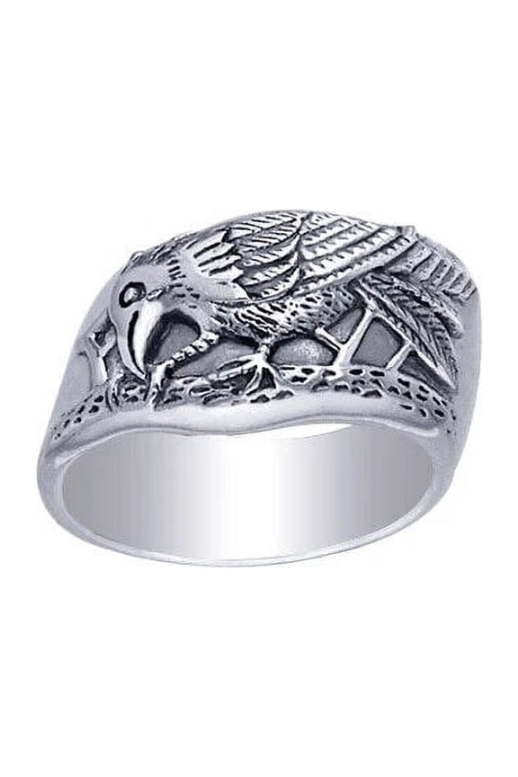 Ted Andrews Raven 925 Sterling Silver Ring Animal Totem Mysterious Fine Jewelry