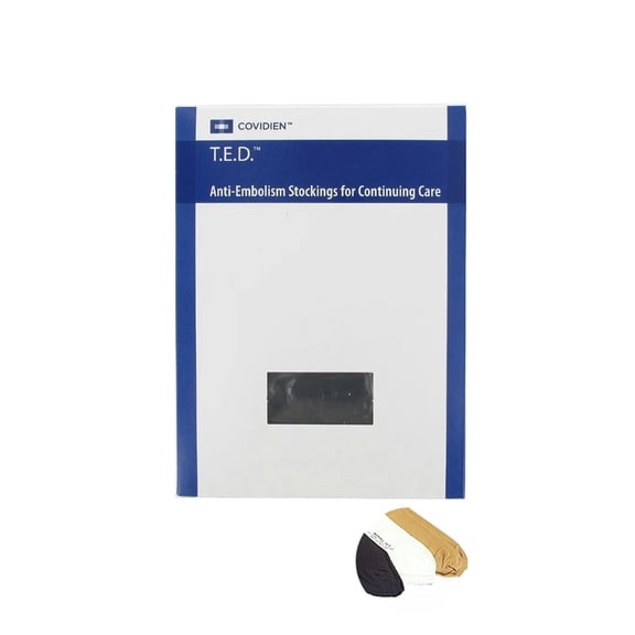 Ted Continuing Care Anti-Embolism Compression Socks, Knee-High, Tube, Graduated, White, XL Long