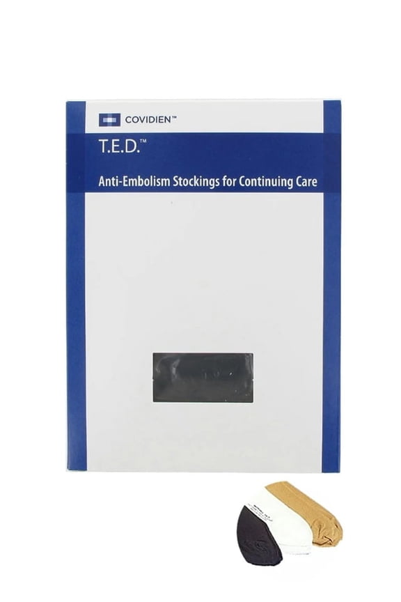 Continuing Care Anti-Embolism Compression Socks, Knee-High, Tube, Graduated, White, XL Long