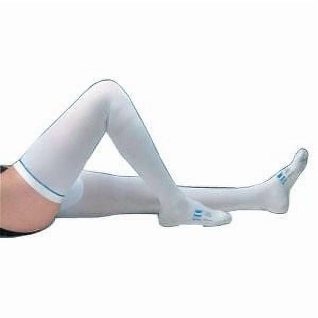 Short Compression Foot Ted Anti-Embolism Thigh-High Compression Socks, White, Large Short, 1 ...
