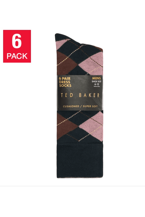 Ted Baker Men's Dress Sock, 6-Pair Mix