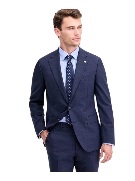 Mens Modern fit Suit Jacket Blazer 38 R Navy Blue Solid Stretch