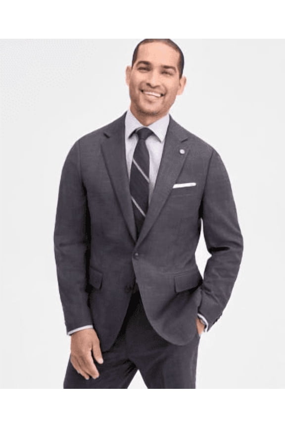 Mens Modern fit Sport Coat Blazer 40 R Charcoal Grey Solid Stretch