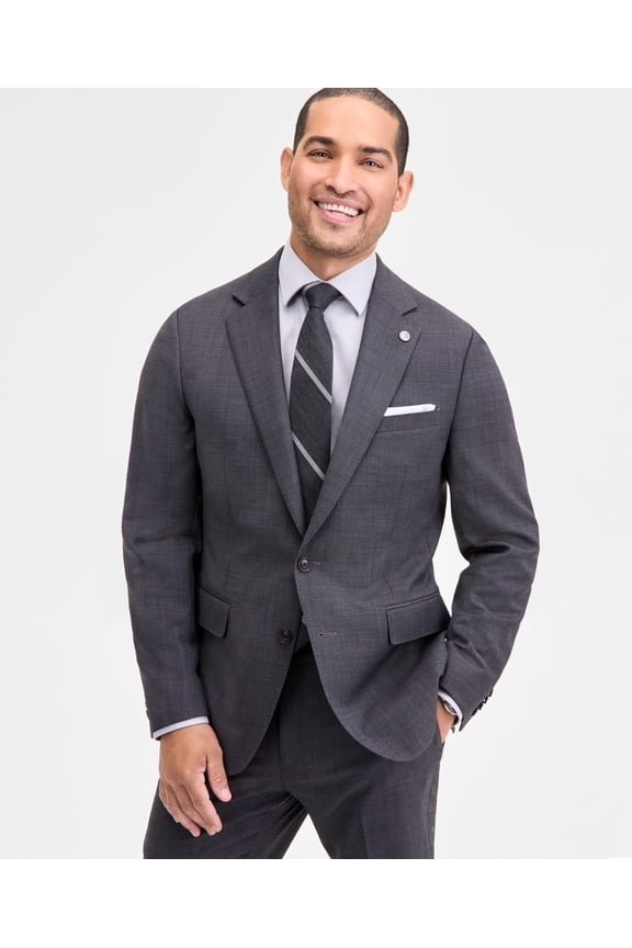 Mens Modern fit Wool Suit Jacket Blazer 36 R Gray Birdseye