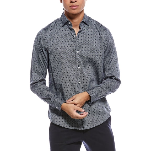 Ted Baker mens  Blue Soren Clarot Print Shirt, m, Blue