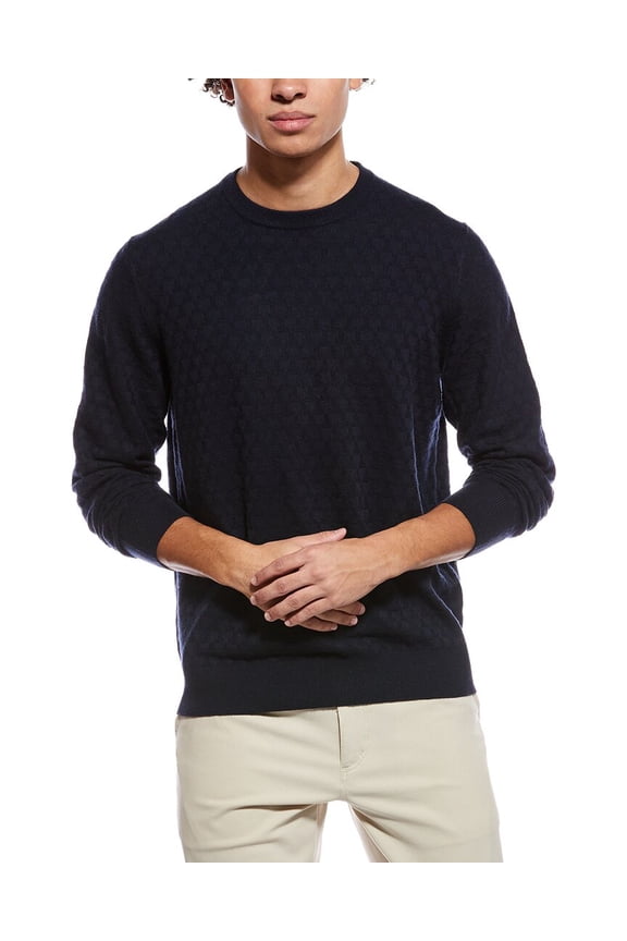 mens T-Stitch Wool-Blend Crewneck Sweater, s, Blue