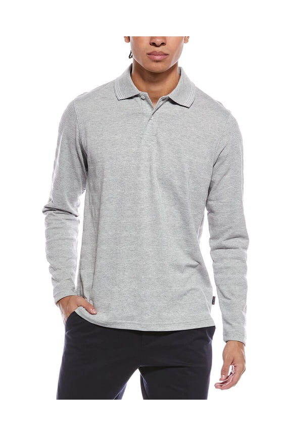 mens gray Popcorn Stripe Polo Shirt, m, Gray