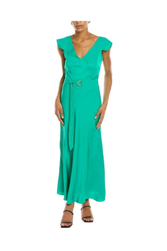 womens  Bias Cut Midi Dress, 2, Green