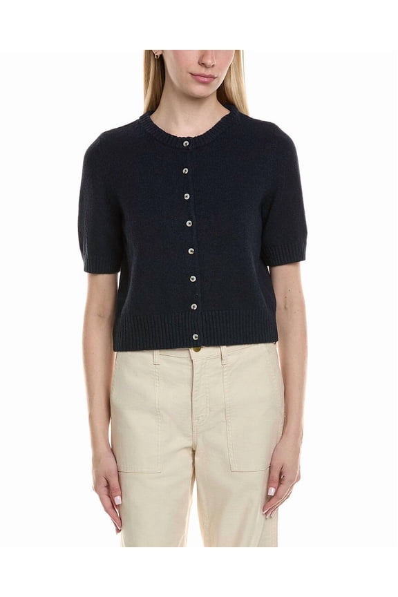 womens Button-Down Cardigan, s, Blue