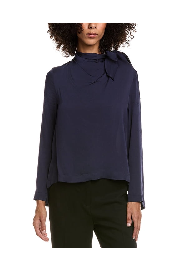 womens Flowy Blouse, s, Blue