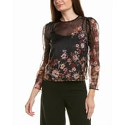 TED BAKER womens Organza Blouse, 2, Black