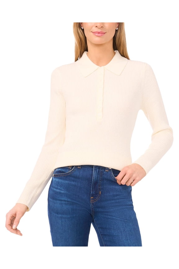 womens Rib Sweater, s, White