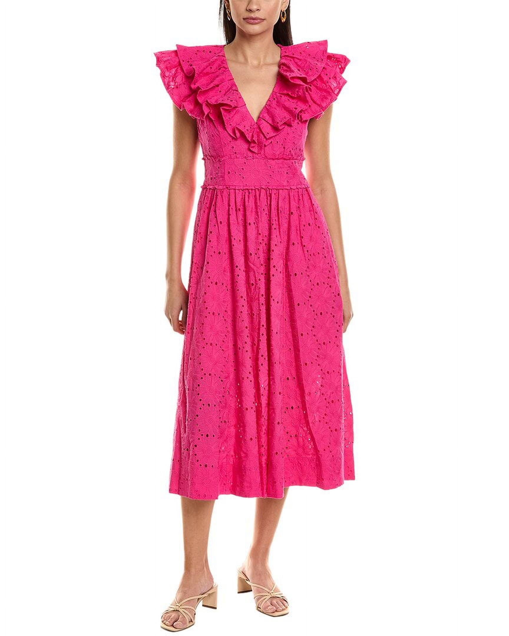 ted baker pink ruffle dress Ted Baker Girls Pleated Hem Dress - Coral Pink