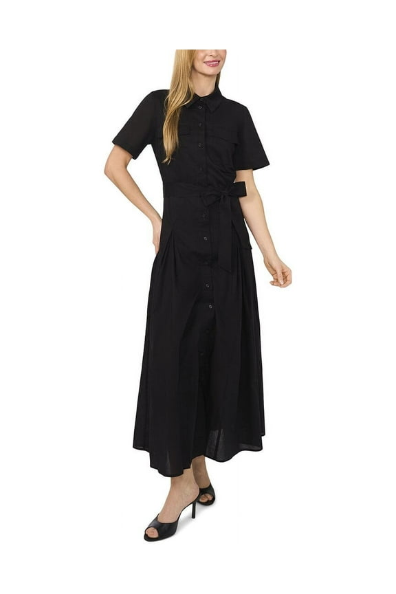womens Shirtdress, m, Black