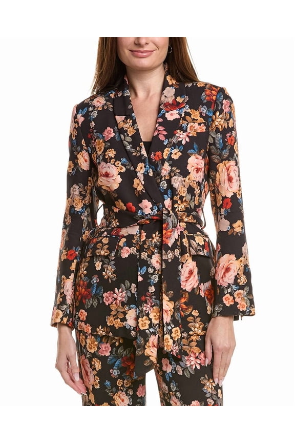 womens Single-Breasted Blazer, 6, Black