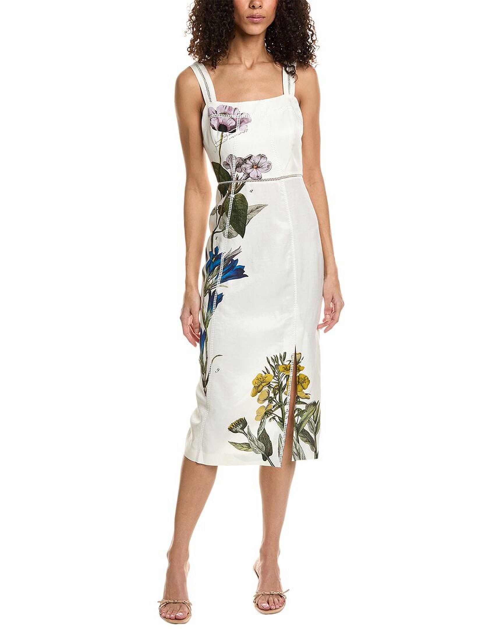 Midi Dresses Robe Blanche Ted Baker Ted Baker Robe Mi-longue à Col