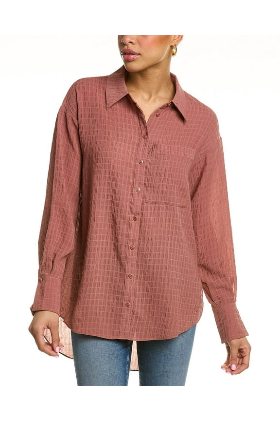 womens  Textured Shirt, 1, Purple