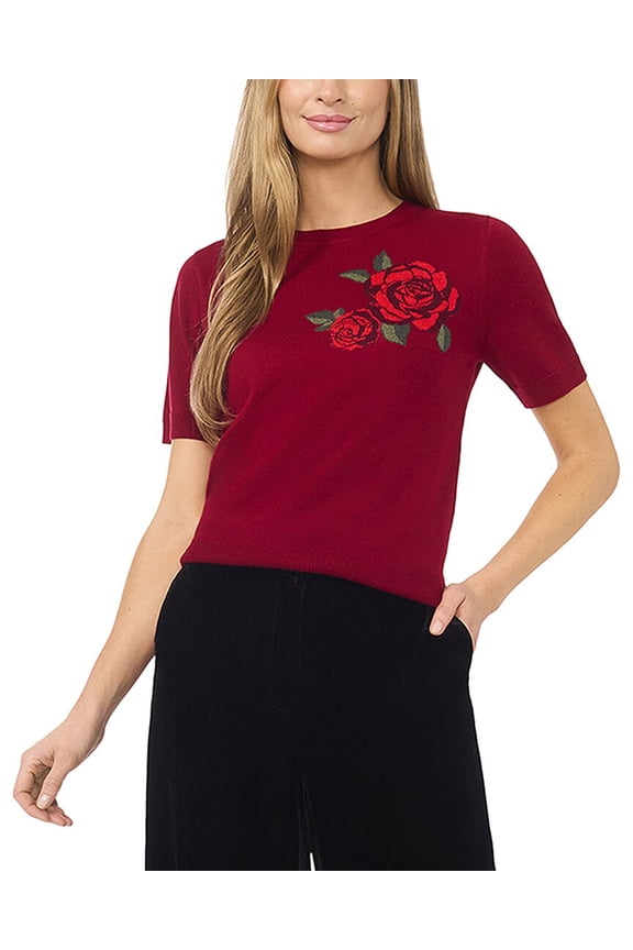 womens Wool-Blend Sweater, s, Red