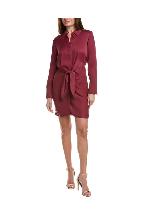 womens Wrap Mini Dress, m, Red