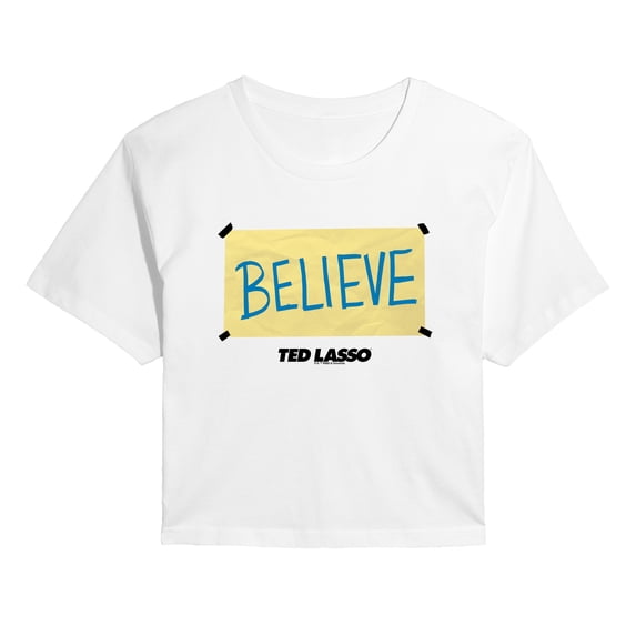 Ted Lasso - Believe Sign - Juniors Cropped Graphic T-Shirt