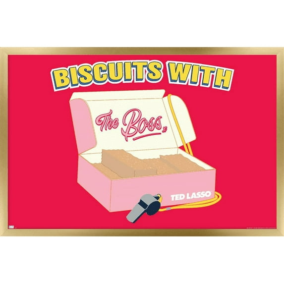 Ted Lasso - Biscuits With The Boss Wall Poster, 22.375" x 34", Framed