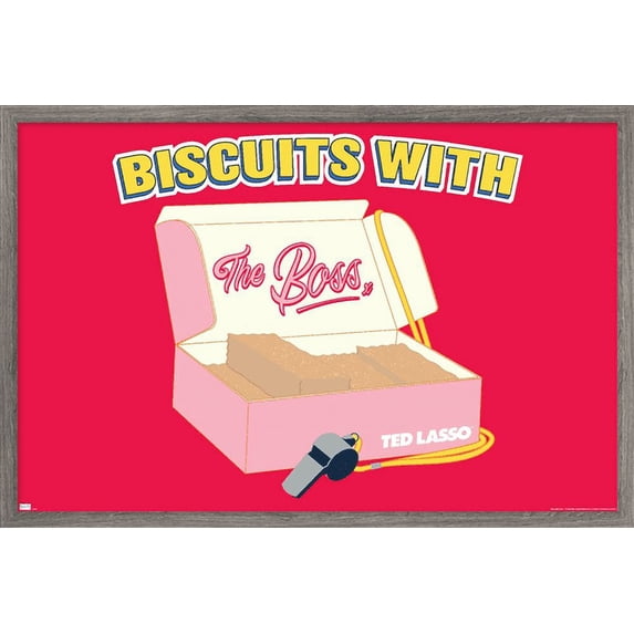 Ted Lasso - Biscuits With The Boss Wall Poster, 22.375" x 34", Framed